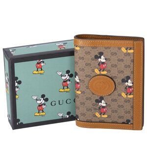 GUCCI x Disney GG Mickey Mouse Passport Holder Brown